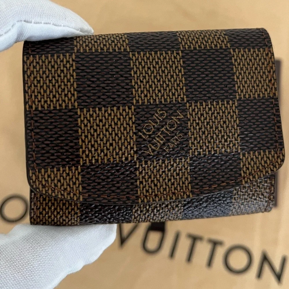 Louis Vuitton Ebene Cufflink Earring Holder Dust bag Box Vintage Unisex